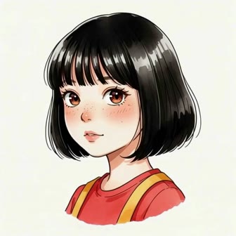 Ava, a nine-year-old girl with a black bob and freckles